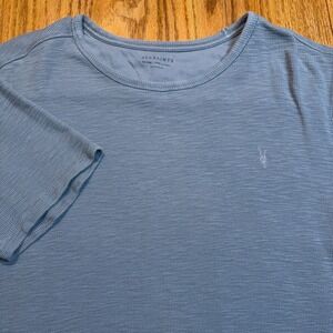 AllSaints Muse‎ T-Shirt Mens XXL Gray Waffle Knit Crew Neck Short Sleeve Casual